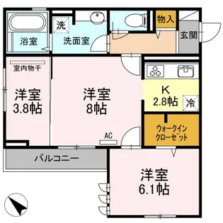 ハイネス【3階】の間取り