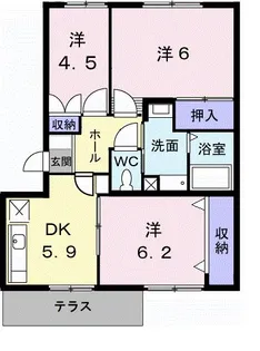 ニューエルディム小田【103号室】の間取り