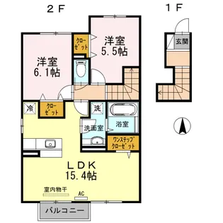 エスターテ柊 Ⅱ【2階】の間取り