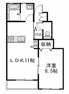 アルファ・陵南【1階】の間取り