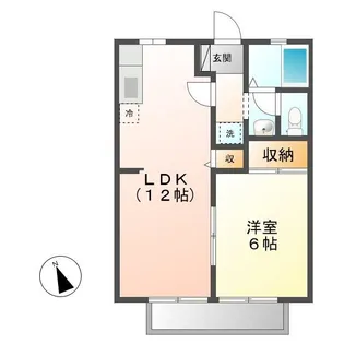 ビーライン新涯A・B【A103号室号室】の間取り