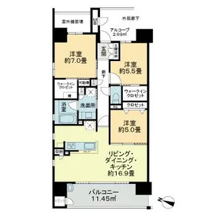 サーパス福山駅ザ・ガーデン【6階】の間取り