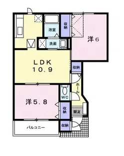 ウィスティリアA【1階】の間取り