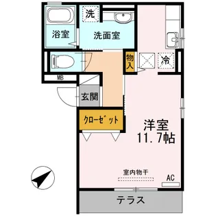 ドルチェ城南【1階】の間取り
