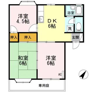 グランヴィル小畑B【1階】の間取り