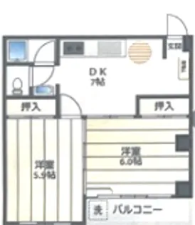 コーポ坂本【202号室】の間取り