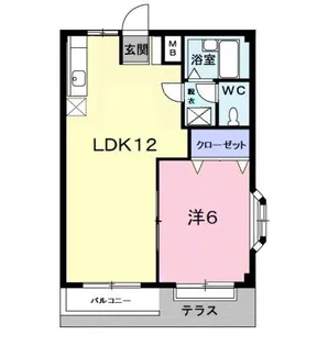 エルディム川西【1階】の間取り
