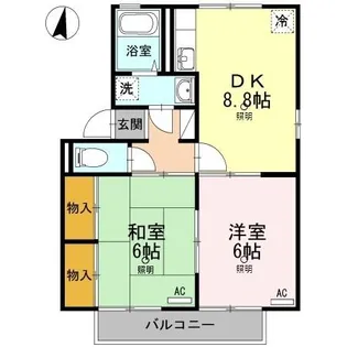ロイヤルパレス新倉 B棟【2階】の間取り