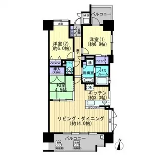 クラース野上町【803号室】の間取り