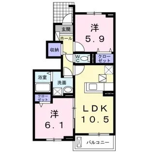ヌーベル・シャトウF【1階】の間取り