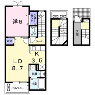ディア コート 中津【3階】の間取り