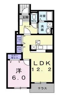 サンソーレ B【1階】の間取り