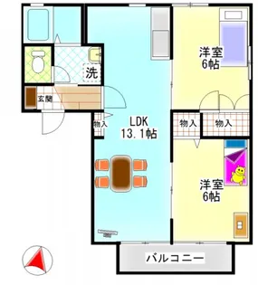 プリンス大島【2階】の間取り