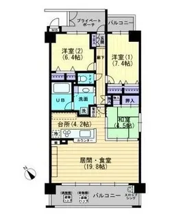 ポレスター緑町公園【8階】の間取り