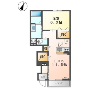 ゴーリュー・駅家【1階】の間取り