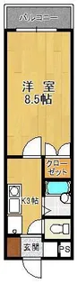 オリーブハウス城見【4階】の間取り