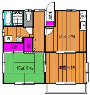 ジュネス横尾B棟【201号室号室】の間取り