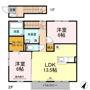 ポルトボヌール A棟【2階】の間取り