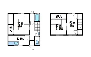 近大北アパート【1号室】の間取り