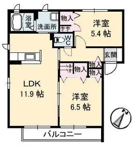 ル・バンベール B棟【2階】の間取り