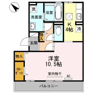 オッツ東川口【1階】の間取り