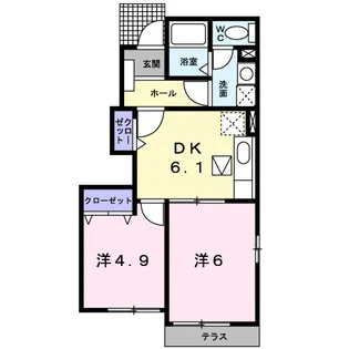 ビアンコ・ネロB【1階】の間取り