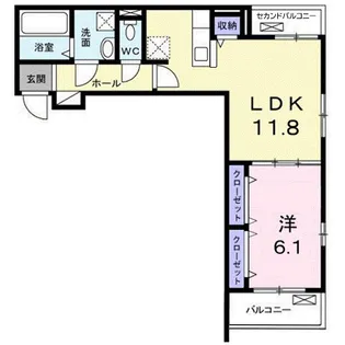 ラフィネ ドゥ【2階】の間取り