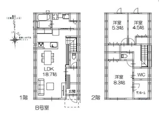 グランメゾンクレスト三吉Ⅰ【B号号室】の間取り