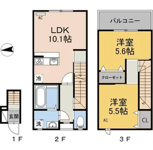 アルカディアD棟【203号室】の間取り
