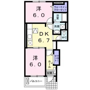 パラダイス ヤマサキ【1階】の間取り