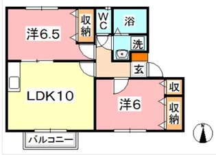 中庄コリーヌ東 A棟【2階】の間取り