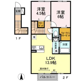 クレセール三谷【2階】の間取り