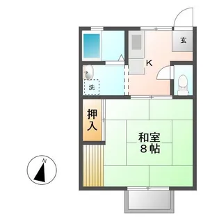 ハイマート北・南【北201号室号室】の間取り
