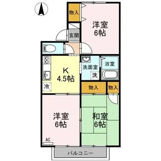 セジュールふじい B棟【2階】の間取り