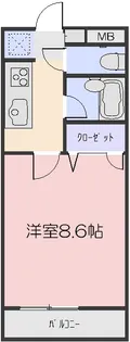 ハイツ八之坪【1階】の間取り