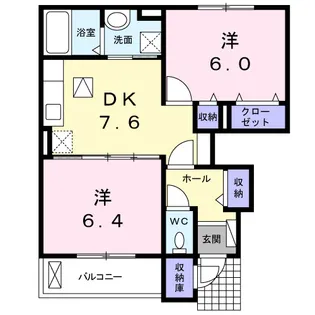 メゾン ド カベヤA【1階】の間取り