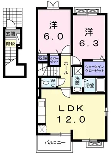ミニョン・ドゥ【2階】の間取り