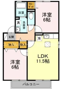 フローレスかおり D棟【2階】の間取り