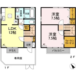 グランディス・エギ B棟【B1号室】の間取り