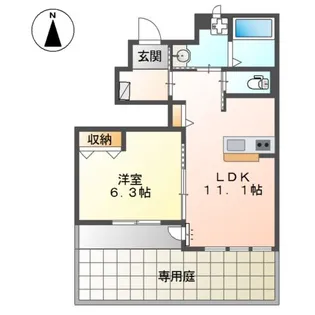 ブリアン・ルミエール【1階】の間取り