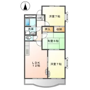 グランディア木太【1階】の間取り