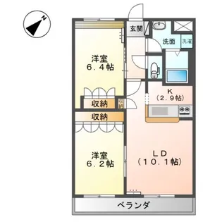 ハピネス ガーデン【1階】の間取り