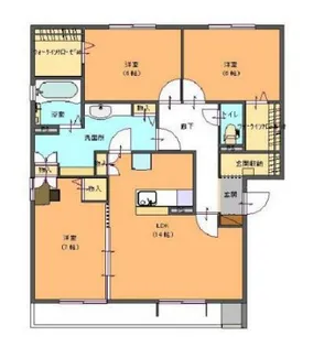 グランドヒルズ木之庄【3F号室】の間取り
