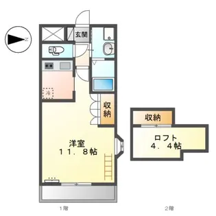 フォルティア B【2階】の間取り