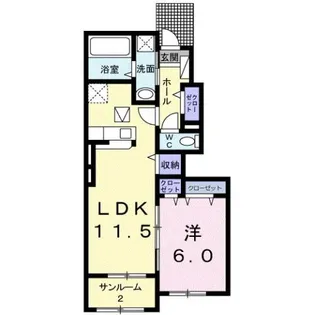 パイシーズ片島Ⅱ【1階】の間取り