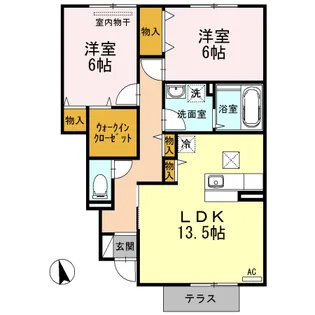 クリアル曙【1階】の間取り