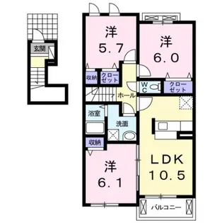 フォルシュ植松【2階】の間取り