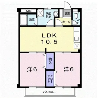 パルネット細川【2階】の間取り