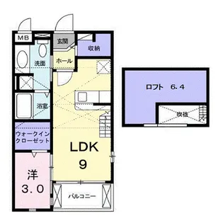 キャトルセゾン【2階】の間取り