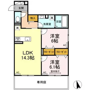 メゾン ド ミュゼ【1階】の間取り